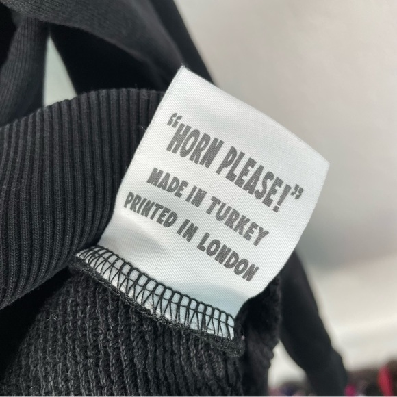 Horn Please! Screen Print Merci De Klaxonner Earth Sweatshirt - Picture 5 of 7